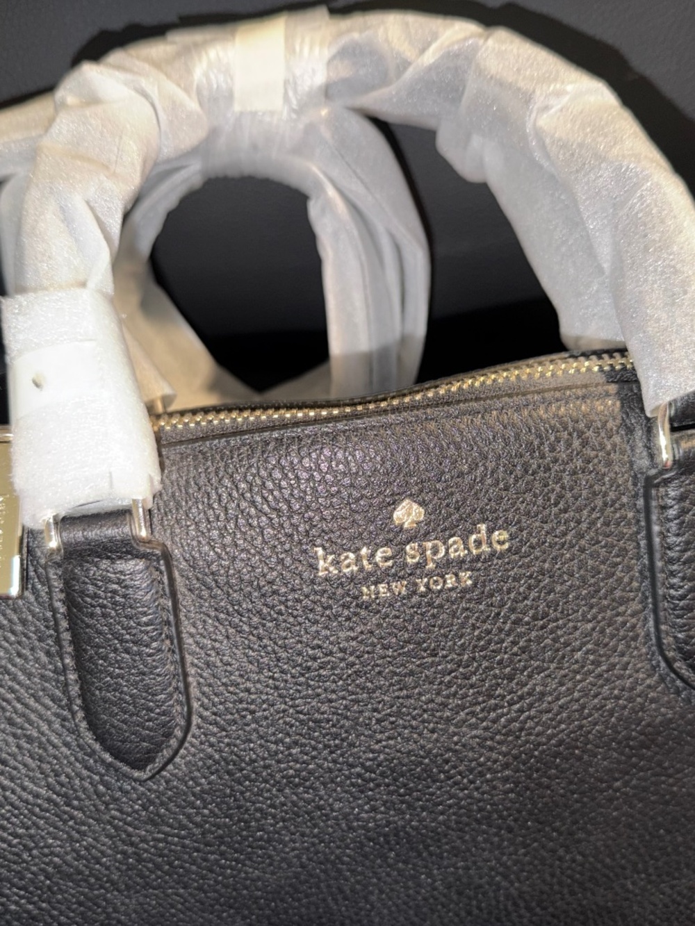 Kate Spade PARKER Medium Satchel Black Pebbled Leather NWT